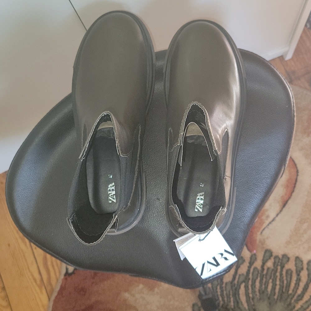 🎉HP🎉NWT ZARA LEATHER ANKLE BOOTS - Picture 11 of 17